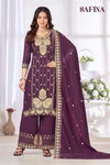 Safina By Banwery Chinon With Embroidered Kurti With Bottom Dupatta Suppliers In India